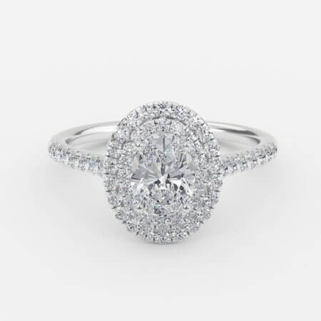 Laila Oval Halo Engagement Ring