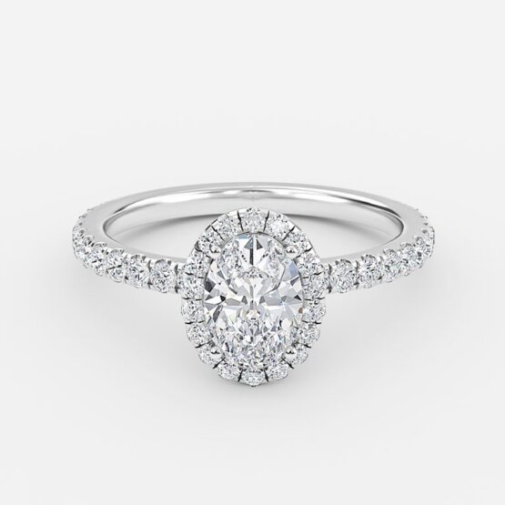 2 carat oval halo engagement ring