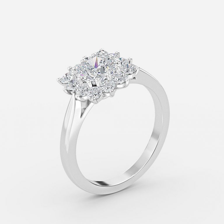 2 ct cushion cut diamond ring