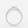 3 stone emerald cut diamond ring