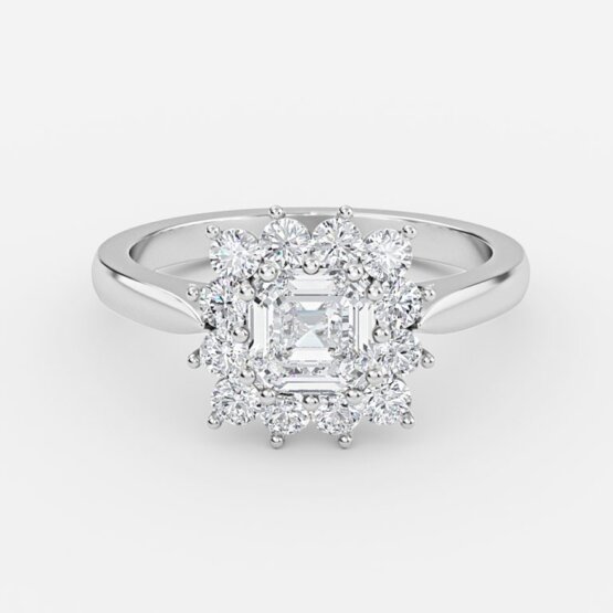 asscher cut diamond cluster ring