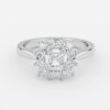 asscher cut diamond cluster rings