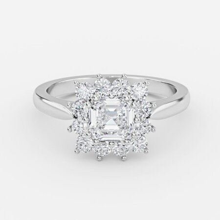 Rohini Asscher Cluster Engagement Ring