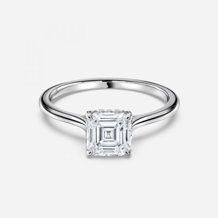 Valencia Asscher Hidden Halo Engagement Ring