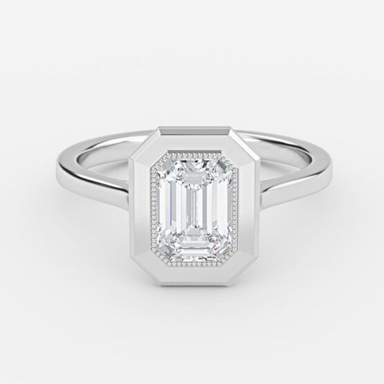 bezel emerald cut ring