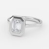 bezel set emerald cut emerald ring