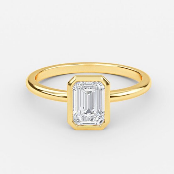 bezel set emerald ring