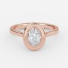 bezel set oval diamond ring gold