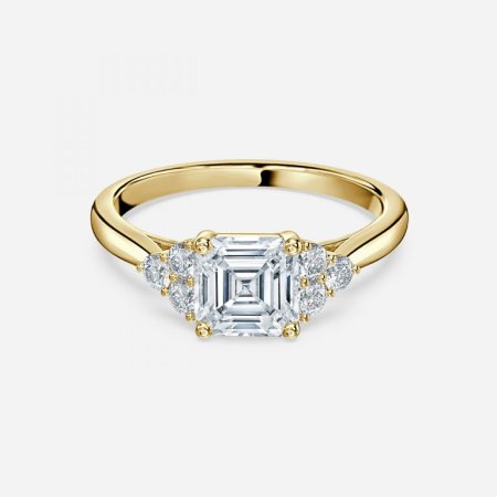 Anika Asscher Cluster Engagement Ring