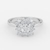 cushion cut diamond cluster rings