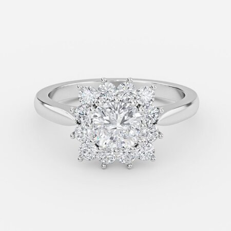 Rohini Cushion Cluster Engagement Ring