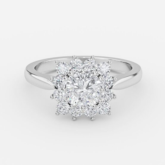 cushion cut diamond cluster rings