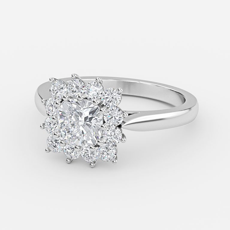 cushion cut diamond wedding ring