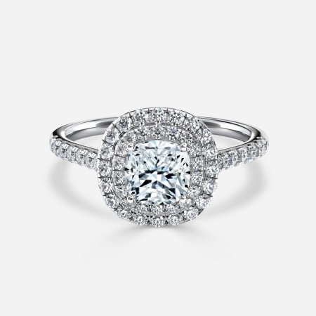 Laila Cushion Halo Engagement Ring