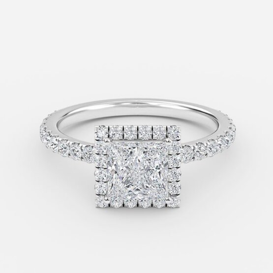 double halo princess cut ring