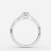 emerald and diamond band white gold