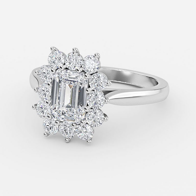 emerald and diamond ring white gold