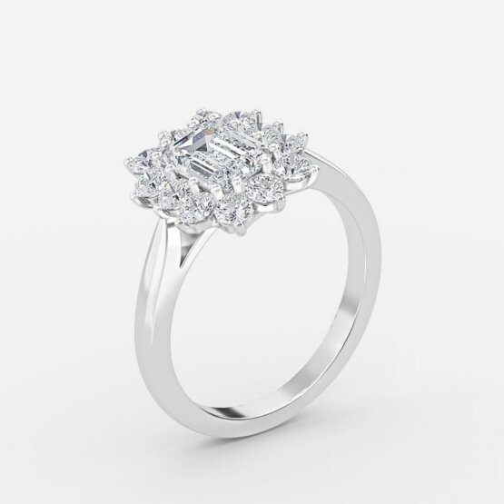 emerald cluster rings white gold