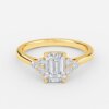 emerald cut cluster engagement rings