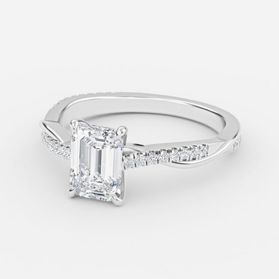 emerald cut diamond band rings