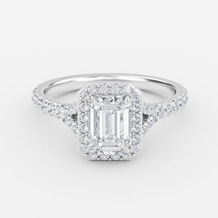 Chelsea Emerald Halo Engagement Ring