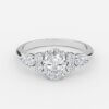 gold three oval stone engagement rings