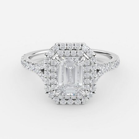 Aalia Emerald Halo Engagement Ring