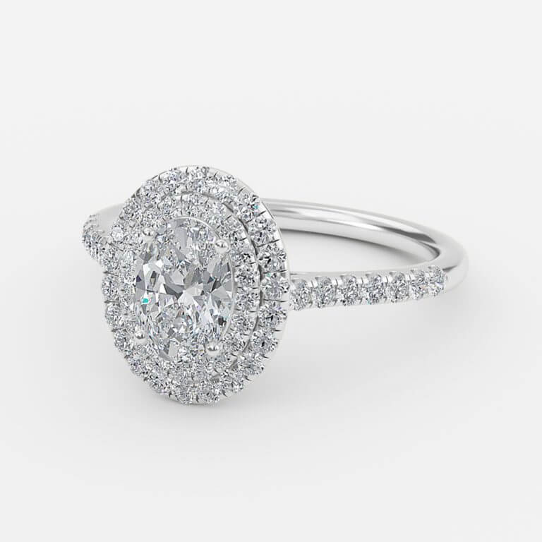 halo oval ring gold