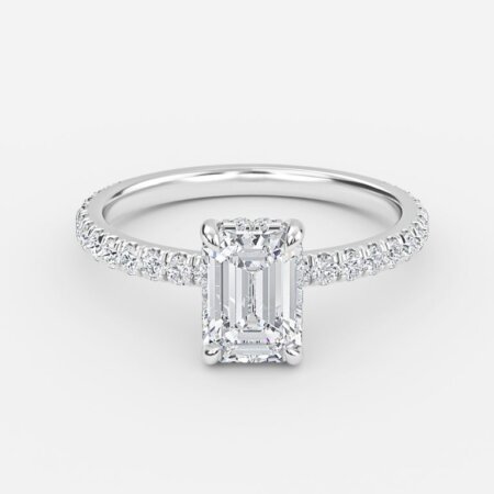 Lucian Emerald Hidden Halo Engagement Ring