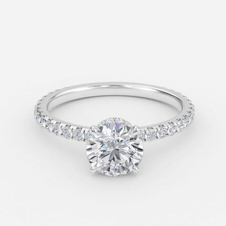 Ambrosia Round Hidden Halo Engagement Ring