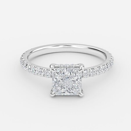 Lucian Princess Hidden Halo Engagement Ring