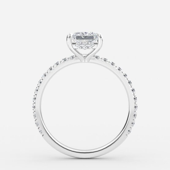 hidden halo princess cut engagement rings white gold