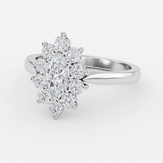 marquise cluster rings