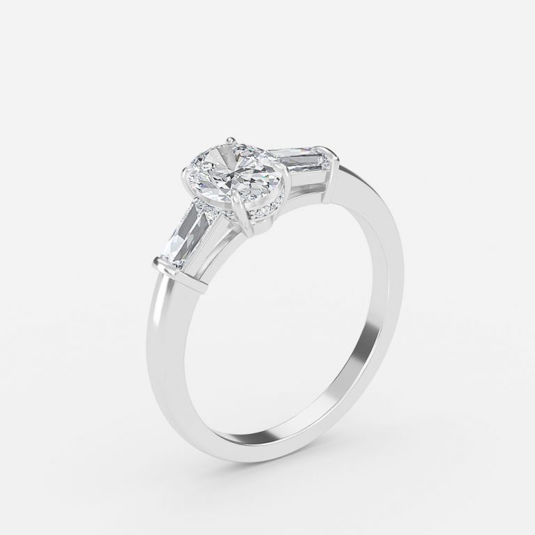 oval diamond three stone rings