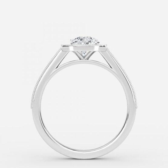 pear diamond halo rings