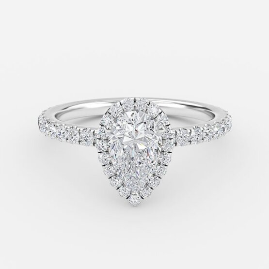 pear halo ring