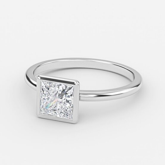 princess bezel set engagement rings