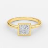 princess cut bezel set engagement rings