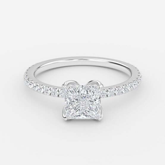 princess cut diamond wedding bands white gold