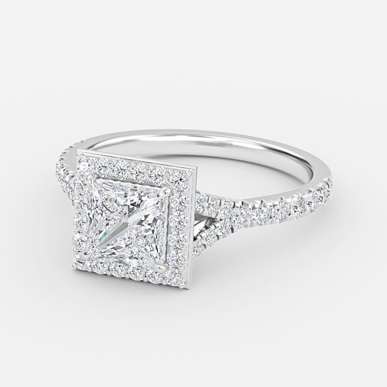 princess cut diamond with halo