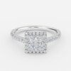 princess cut halo diamond ring