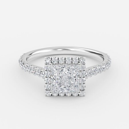 Henssy Princess Halo Engagement Ring