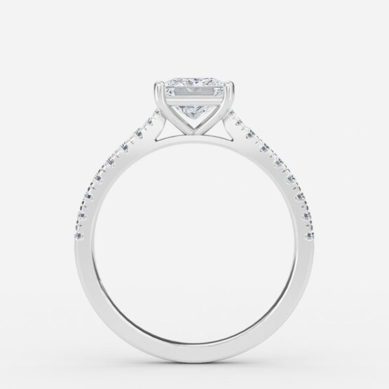 princess cut white gold wedding bands