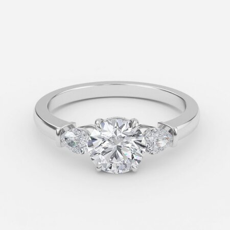 Melanie Round Three Stone Engagement Ring