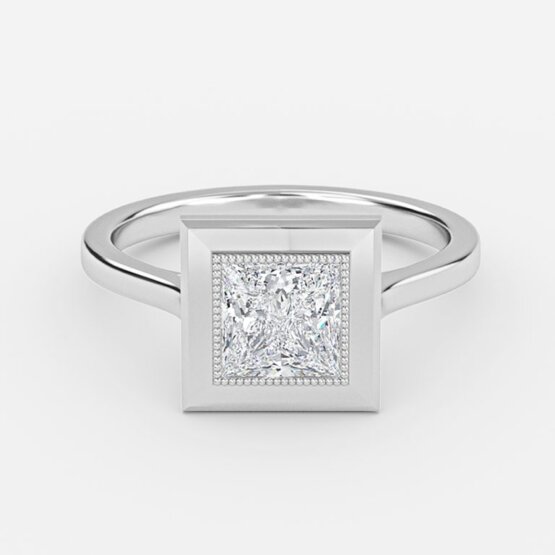 unique bezel princess rings