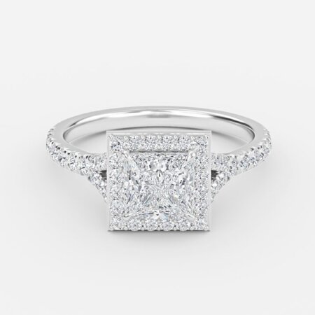 Chelsea Princess Halo Engagement Ring