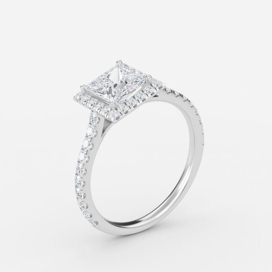 white gold princess cut ring