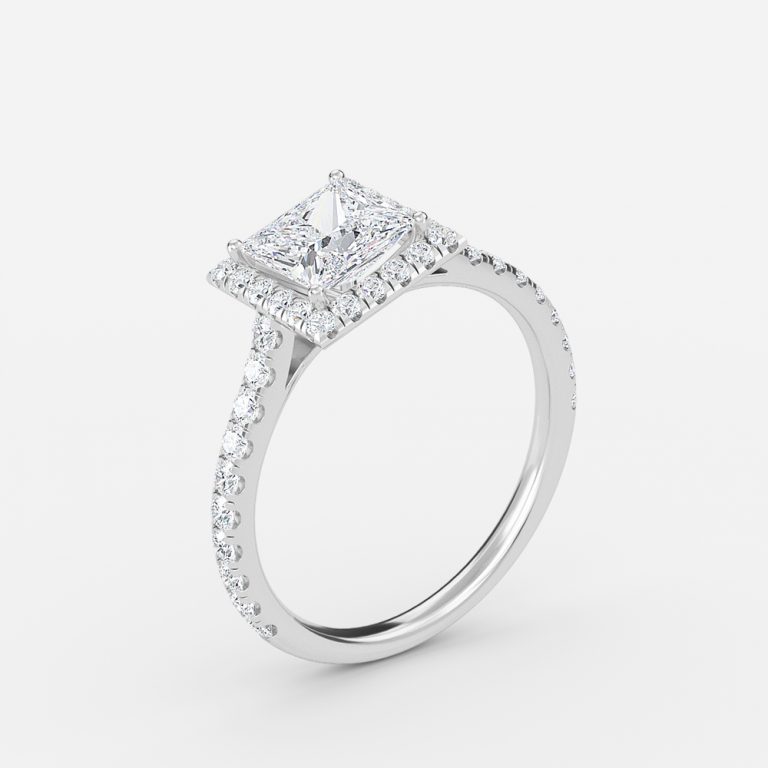 white gold princess cut ring