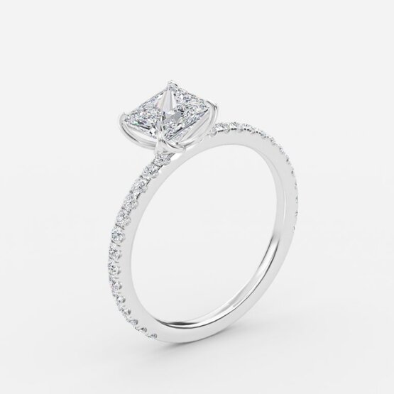 white gold princess cut wedding bands