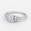 white gold radiant diamond cluster unique ring